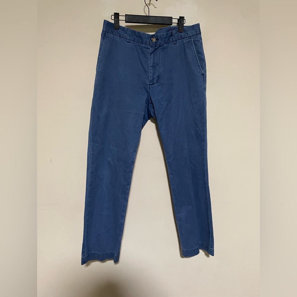 Vineyard Vines Slim Fit Breaker Pant Chino Washed Blue 100% Cotton - 32 W 30 L